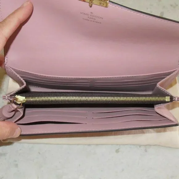 2019 Louis Vuitton FRANCE Damier Pink Croisette Pink Tassel Emilie Sarah Wallet - Picture 11 of 16